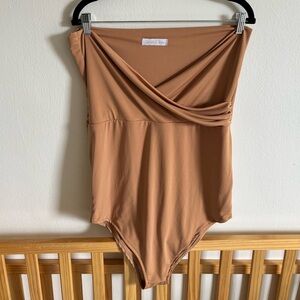 Maternity Photo Tan Bodysuit